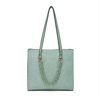 High quality Crocodile PU leather classy designers leather tote bags custom brands cheap handbags women work bag
