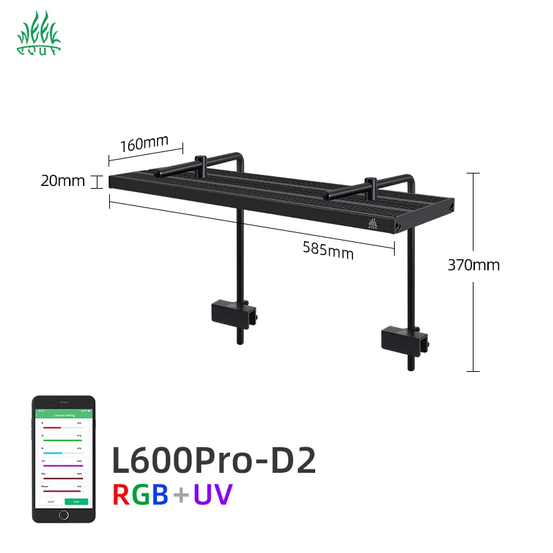 WEEK AQUA L Series LED Lights - Smart Control for Aquariums