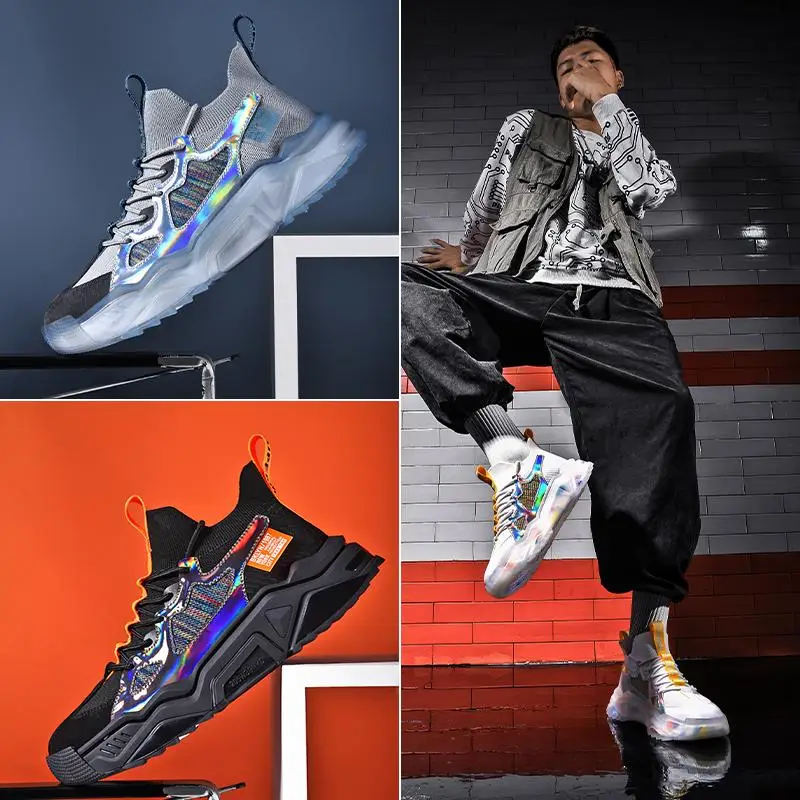 
Модные мужские кроссовки с прозрачной подошвой, повседневные, для улицы, под заказ, с логотипом 