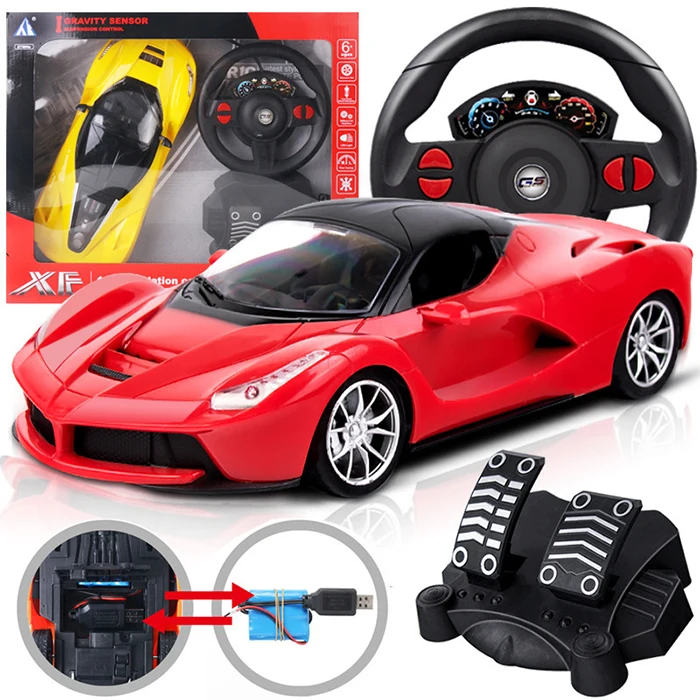 Led Light 1/16 Simulation Racing Rc Sport Car Toys Gravity Induction Drift Rc Car Remote Control Cars With Pedals