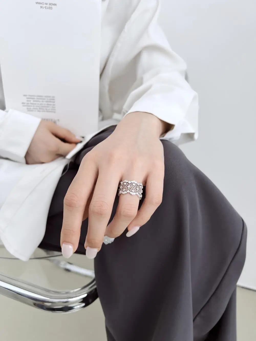 KAKODIY Beehive Elegant Engagement Wedding 5A Zircon 925 Sterling Silver Ring for Women detail 4