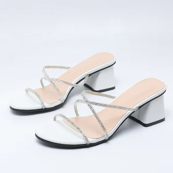 2024 Fashionable fairy style high heel rhinestone sandals
