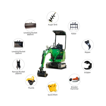 Free Shipping 1 Ton Digger Small Bagger Mini Excavators Mini Backhoe Loader Excavator With Attachment