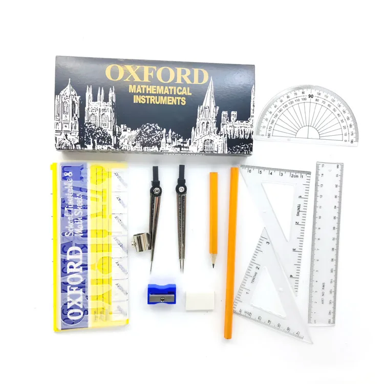 Set Di Geometria Matematica Oxford In Latta – Originale, Nuovo, Con Astuccio Metallico