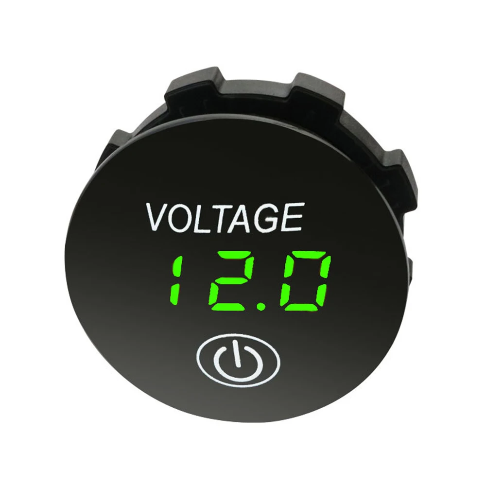 YichengTek A06K 12V 24V DC Battery Mini Voltage Meter Voltmeter Digital with Touch Switch on OFF BUTTON