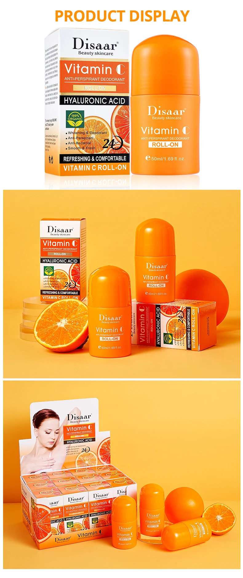 Disaar Vitamin C Deodorant Private Label Natural Armpit Roll On Stick Whitening Antiperspirant Deodorant