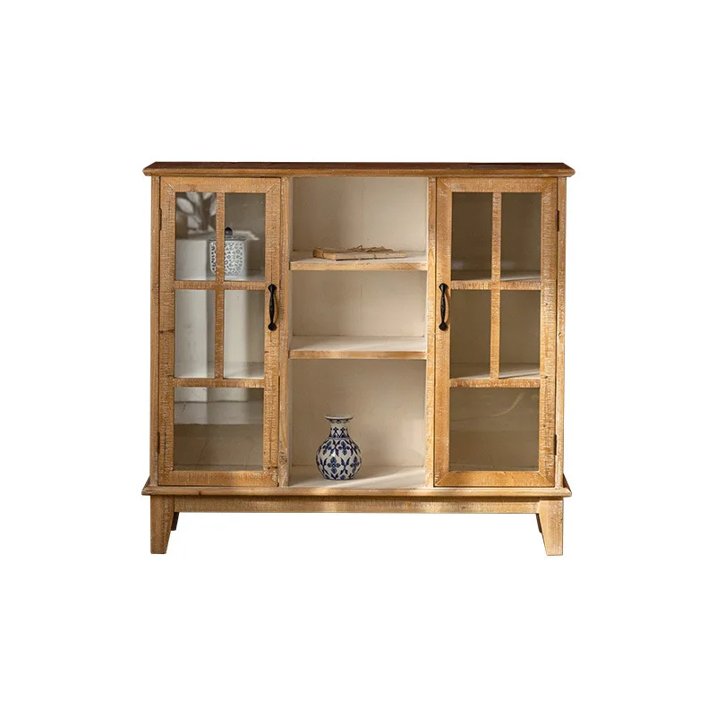 Античная мебель для гостиной из цельного дерева стеклянный шкаф роскошная столовая настенные шкафы с дверями