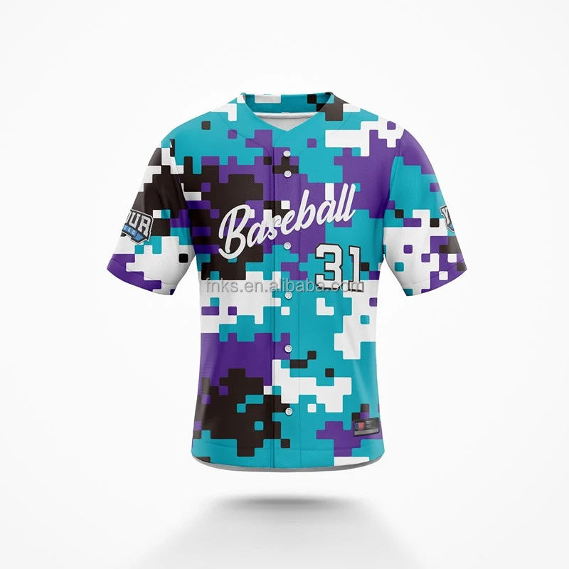 Source Custom sublimated camouflage baseball jersey softball