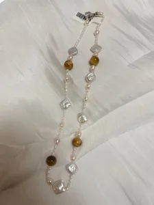 New Design Natural Freshwater Pearl Necklace Luxury Thread Baroque Pearl Necklace