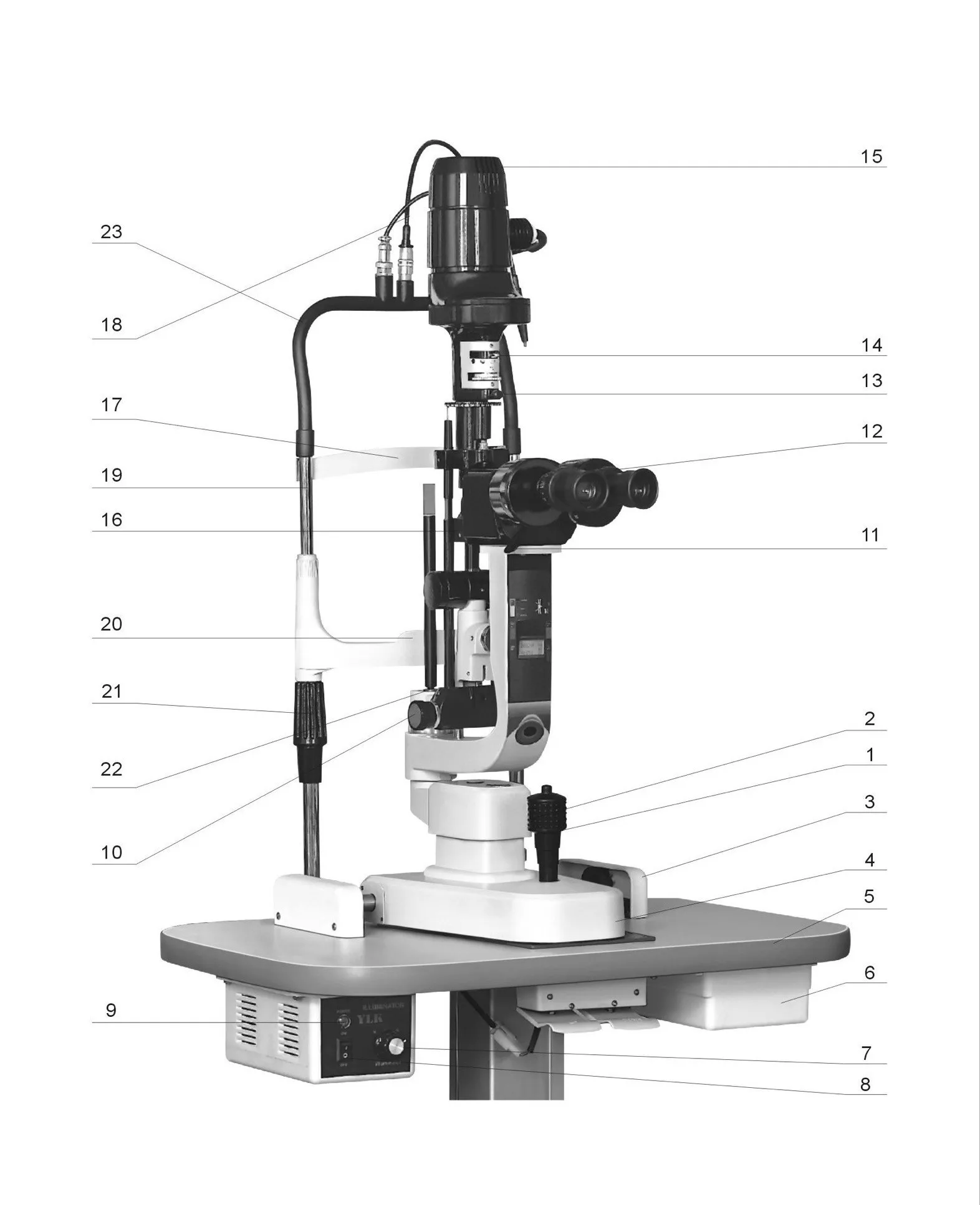 CE Certified Optical Instruments Converging Stereoscope Microscope Ophthalmic Slit Lamp Microscope with Lamp Cap