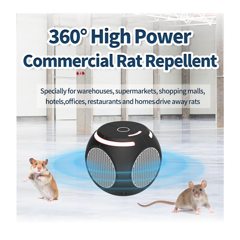 Saijzek New 360 Degree Indoor Ultrasonic Mice Rats Squirrel Repeller Electronic Pest Control Mouse Deterrent Rodent repeller