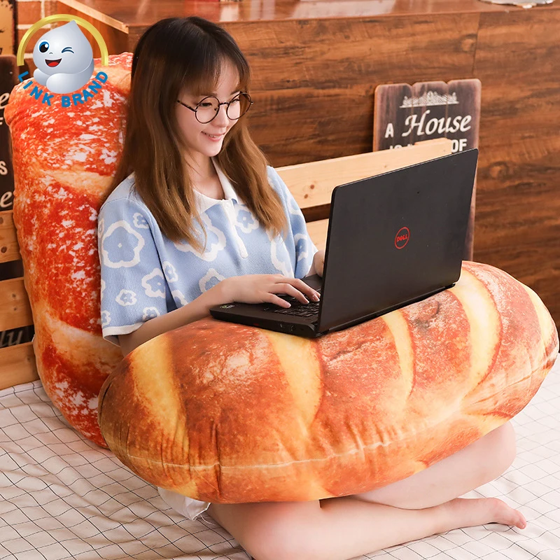 Wholesale 3D Simulation Bread Shape Pillow Soft Lumbar Back