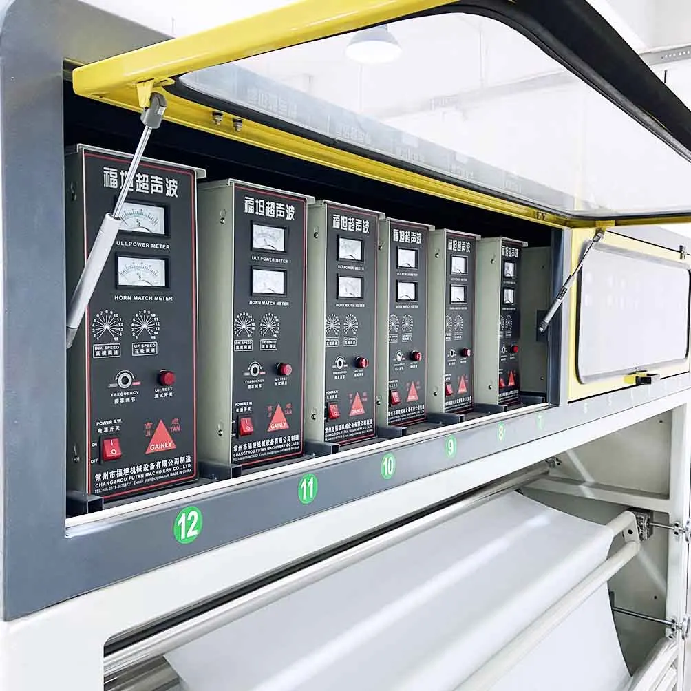 Pneumatic Cross Horns Design Computer Control Ultrasonic Embossing Quilting Machine