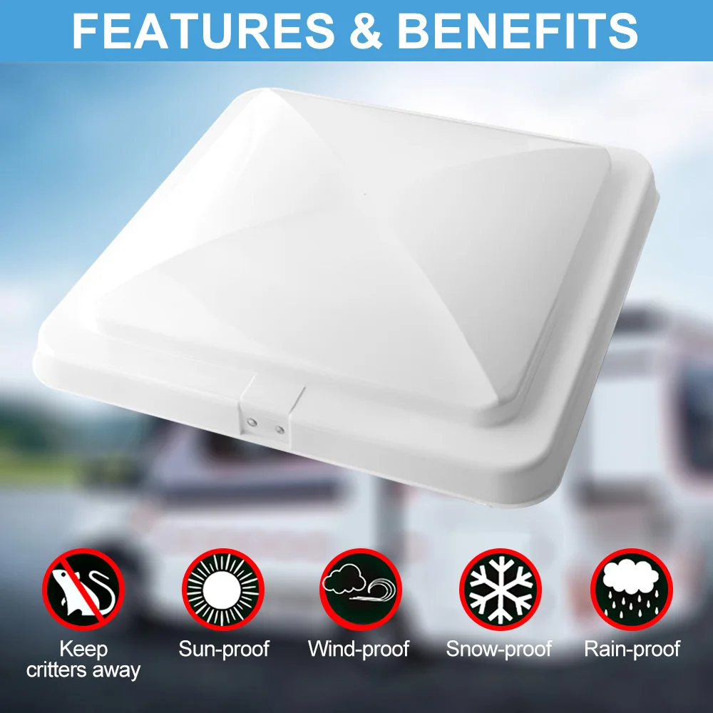 Universal 14x14 RV Vent Cover, All-in-One Installation Kit Included for ...