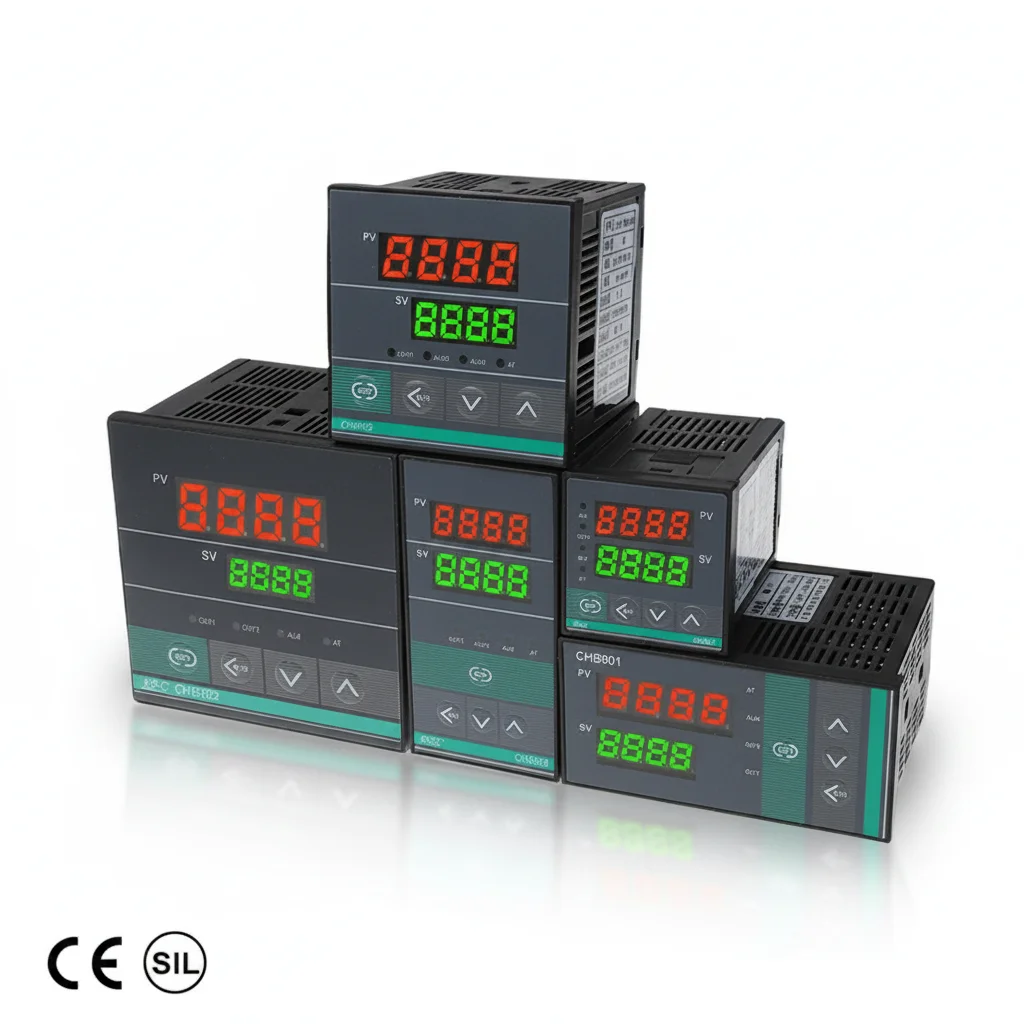 XRKC CHB Series PID Digital Temperature Controller  Dual PV/SV Red-Green LED Display, Universal  Input, Relay & SSR Dual Output