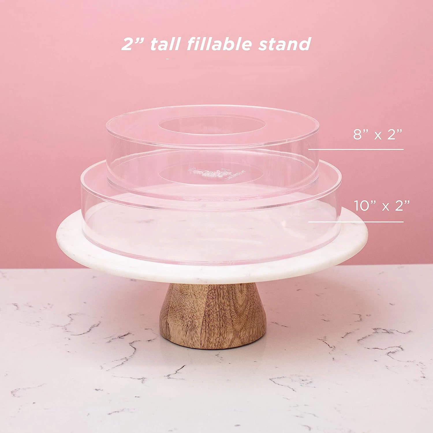 Super Cool Creations Swans Square Acrylic Pillars Wedding & Party Cake