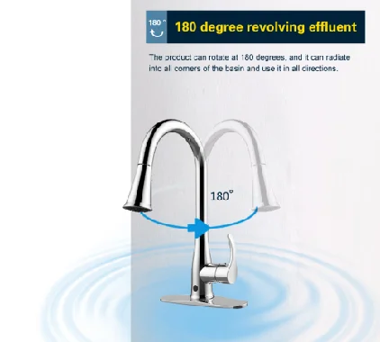 Rajeyn Kitchen Motion Sensor Faucet with Pull Down Sprayer Water Flow Switchable Battery Power Supply