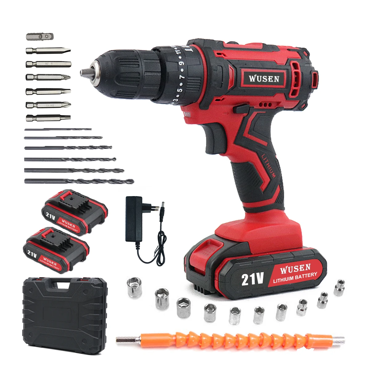 21v Power Portable Screwdriver Hand Rechargeable Mini Battery Drilling  Machine Tools Set Electric Cordless Drill