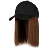 Casquette noire à visière - marron clair