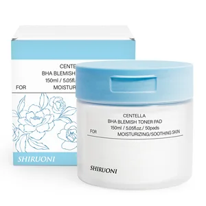 OEM Private Label BHA Centella Water Toner Pads Gentle Exfoliating Calming Hydrating Facial Toner Pads Skin Care Cosmetic