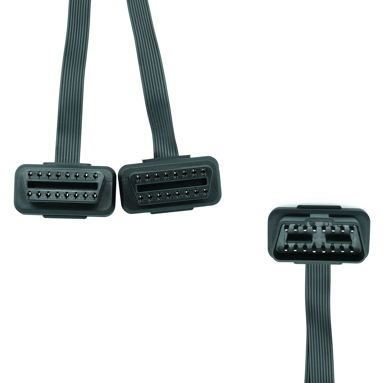 OURANTOOLS OBD-2 Verlengkabel Splitter Adapter - OBDII 16Pin 1 Mannelijk naar 3 Vrouwelijke Extender Cord met Versterken Nylon Materiaal voor het Aansluiten van Auto Diagnostic Tool 35cm/13.77