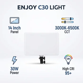 ENUJOY C30 RGB PM-36 14-Inch Portable Flat Panel with Remote Control 2700-7000K Color Temperature AC/DC Power detail image