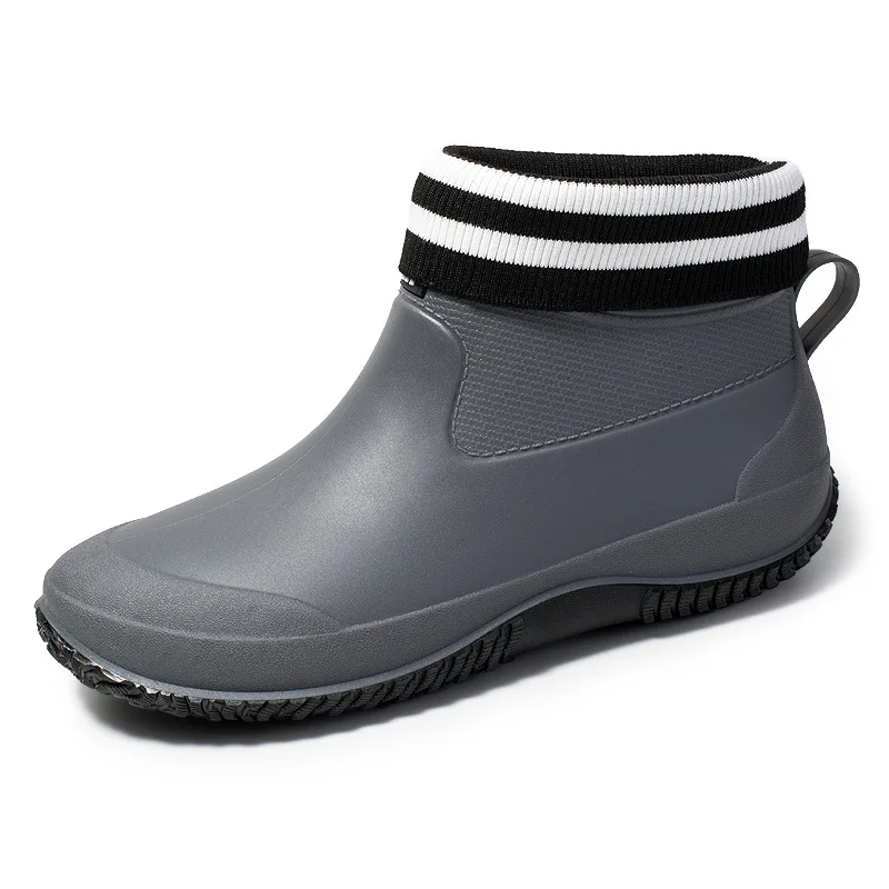 Botas cortas de lluvia para hombre, zapatos de goma antideslizantes para la  cocina, con fondo suave, a la moda, resistentes al agua, color verde| | -  AliExpress