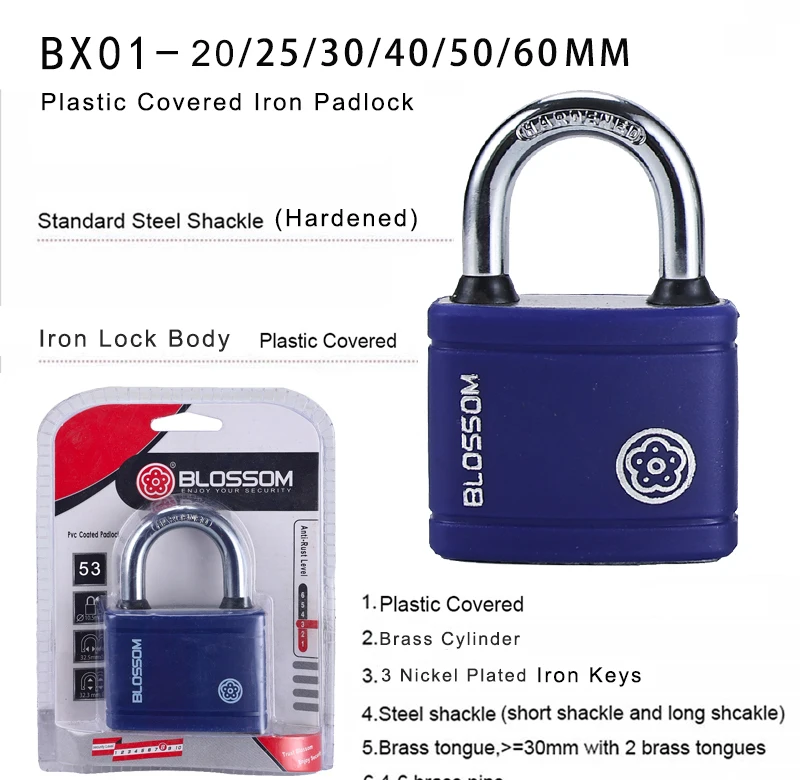 BX01 Blossom Lock - Durable and Versatile Iron Padlocks