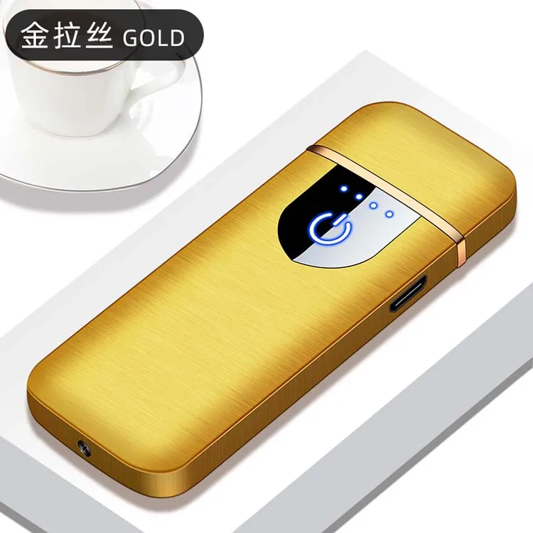 Smart Electric Lighter Mini Usb Rechargeable Touch Windproof Flameless Lighter for Cigarette Power Indicator Boyfriends Gifts