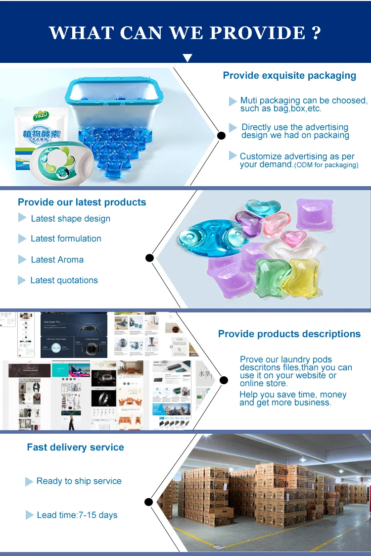 Wholesale Manufacturer  laundry beads detergent pods hotel oem cleaner detergent undry detergent pods