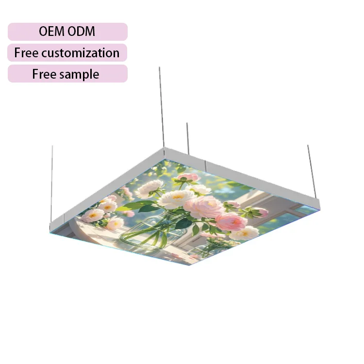 product hanging sign advertising agencies led seg metal ultra thin ceiling suspended light box advertising for store exhibition-2