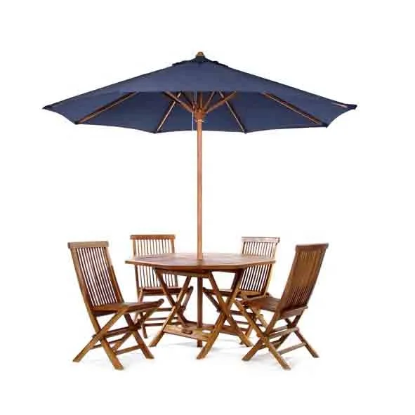 teak outdoor dining set with umbrella hole