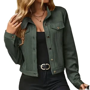 Vintage-Inspired Plaid Long Sleeve Motorcycle Denim Jacket Women  Waterproof Soft Velvet Texture Stand Collar