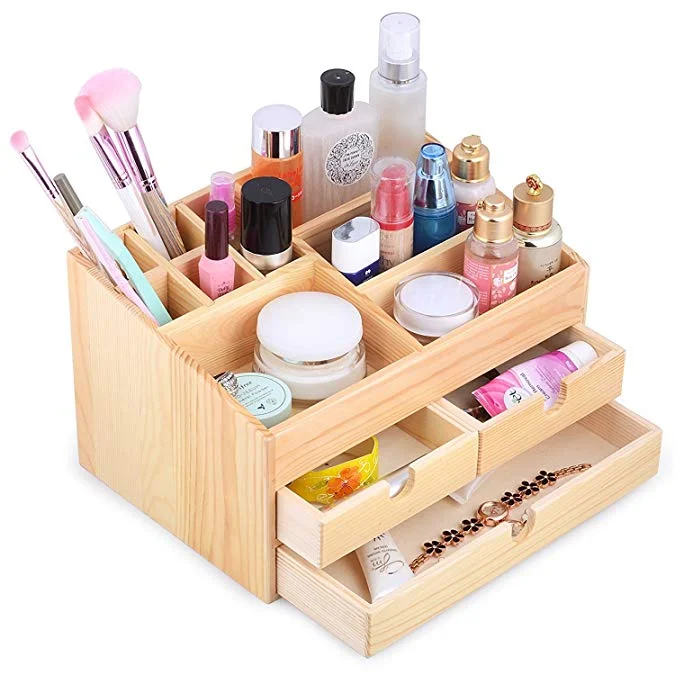 Bamboo&wood Desk Organizer File Storage Multilayer Drawer Stationery ...