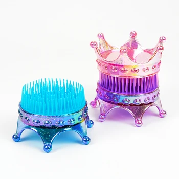 Crown Hair Brush Hair Comb Anti-static Silicone Massage Comb Portable Detangling Shower Bath Hairbrush Accessories