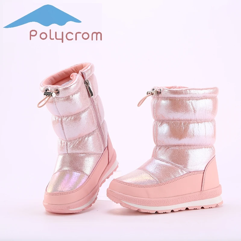 2020 блестящие цветные зимние водонепроницаемые детские зимние сапоги