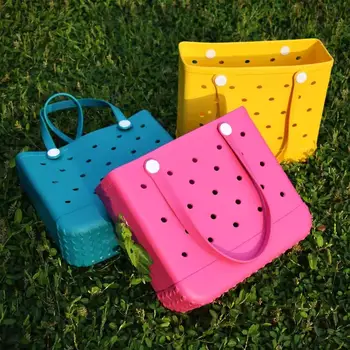 Wholesale Portable New Design Bogg Bag Outdoor Simply Rubber  Silicone Waterproof Bogg Bag Tote Eva Beach Bag