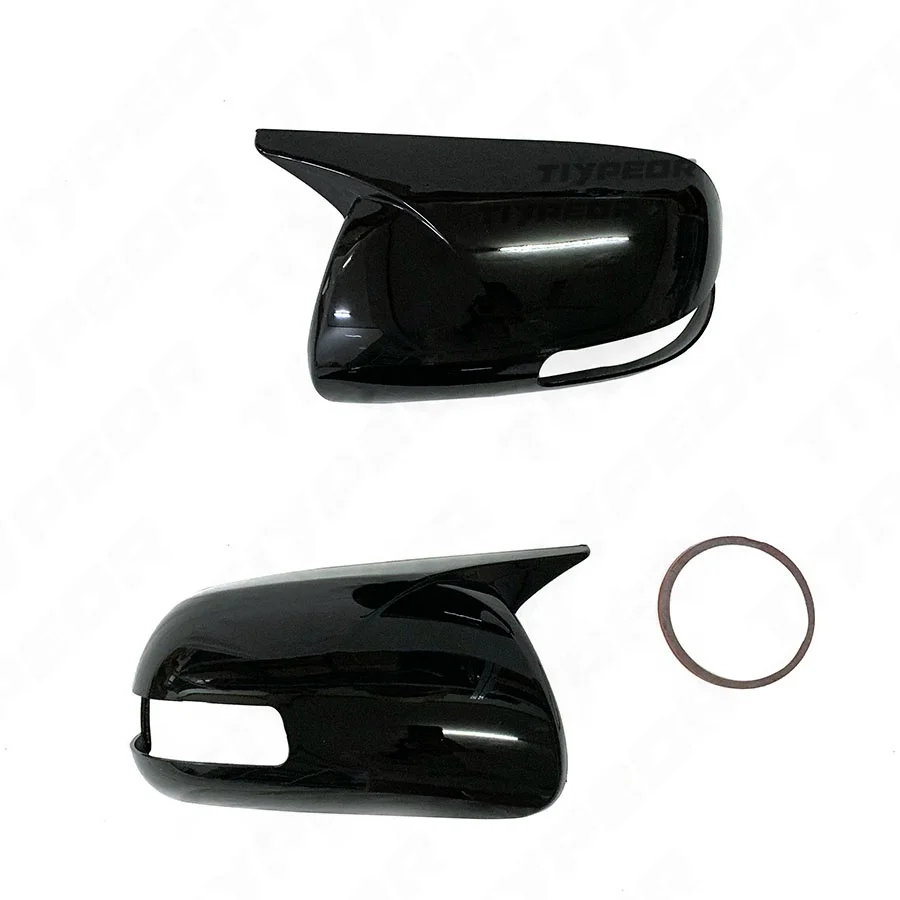 Glossy Black Side Rearview Mirror Cover for Toyota Corolla 2007-2013 OX Horn Carbon Fiber Cap Protector Mirror Replacement Cover