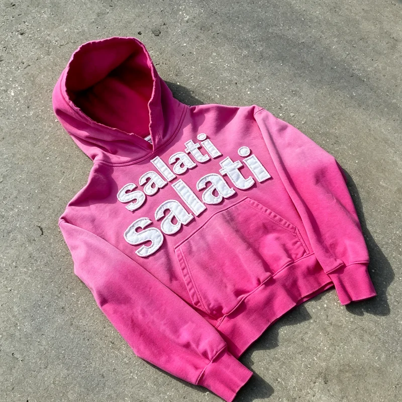 Unisex High Street Pullover Hoodie 100% Cotton Washed Thick Fleece Pockets Loose Silhouette Winter Warm Premium Custom