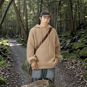 OEM & ODM 2026 Autumn Winter Men's Japanese Style Pullover 100% Cotton Hooded Casual  CUSTOMIZED R&D Wholesale Sample