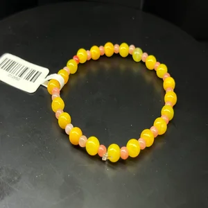 Small Yellow Jadeite Beads Natural Stone for Elegant Beaded Bracelets for Gift Jewelry