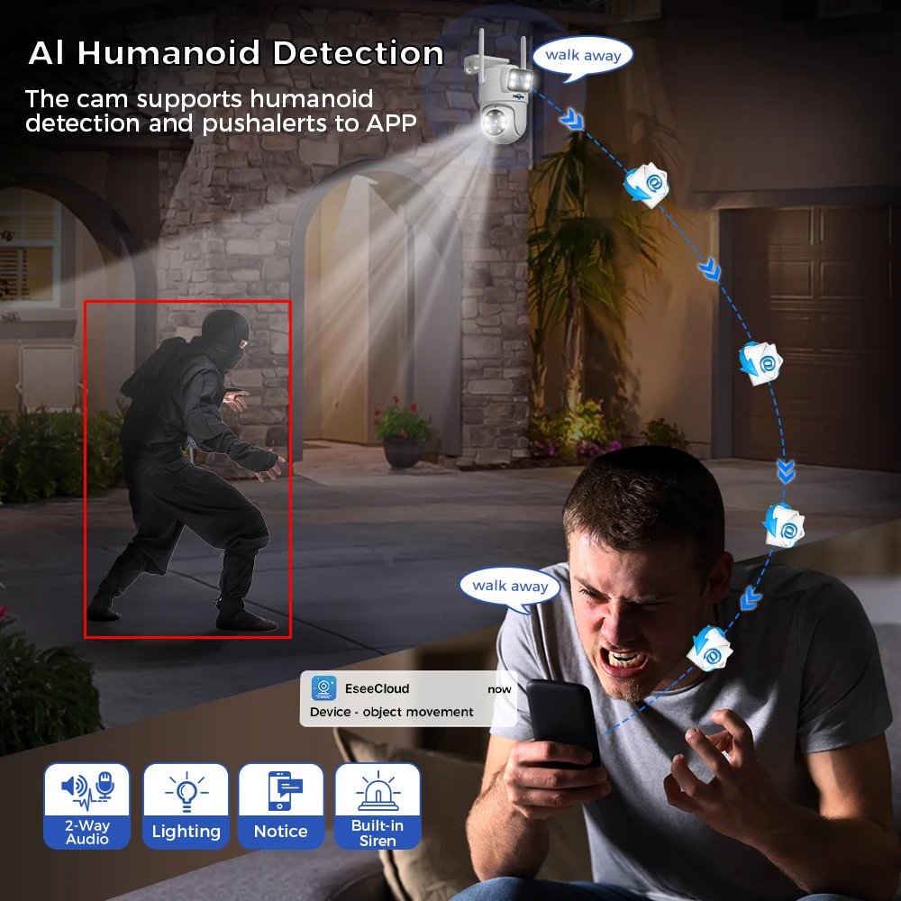 5G Hz Dual Lens 16 Channel Wireless Camera DVR Kit Dome Ptz Outdoor Home WiFi IP Cctv Security Camera System