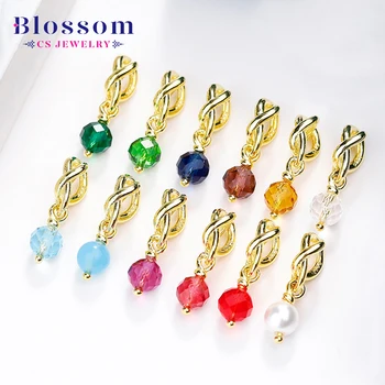 Blossom CS Jewelry Design Line 925 Sterling Silver Crystal Pendant Gold Plated Charm Necklace Simple Fashion Women Accessories