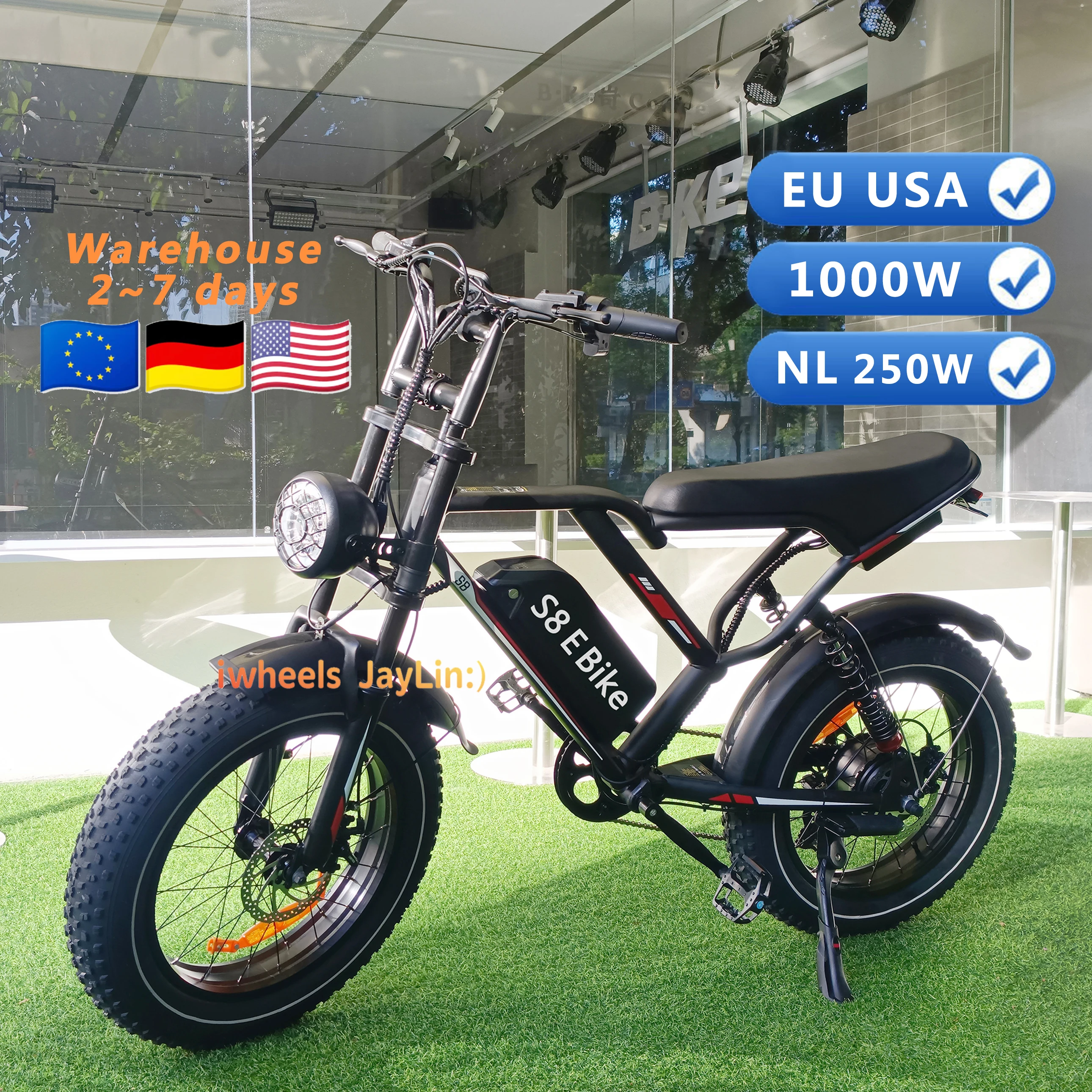 EU NLストック48V電動ファットバイク20インチ250Wオランダフィ