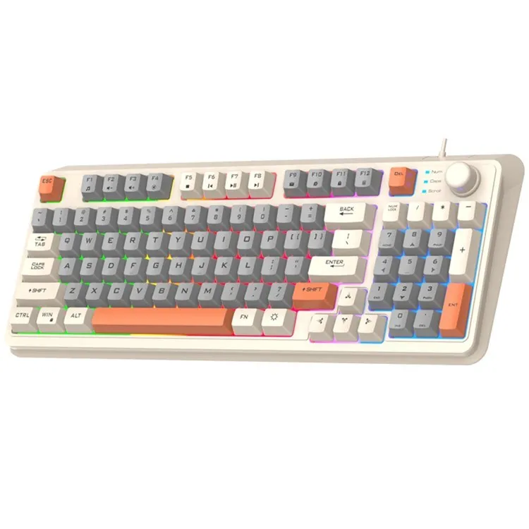 キーボード XUNFOX K82 94 Keys Gaming Wired Keyboard with Mixed Color Backlit