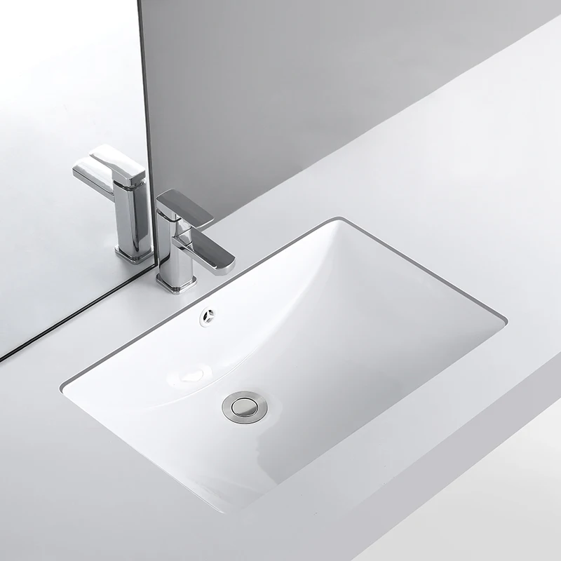 Customized Square Under Counter Bathroom Cabinet Vanity Basin Ceramic Undermount Wash Basin Sink