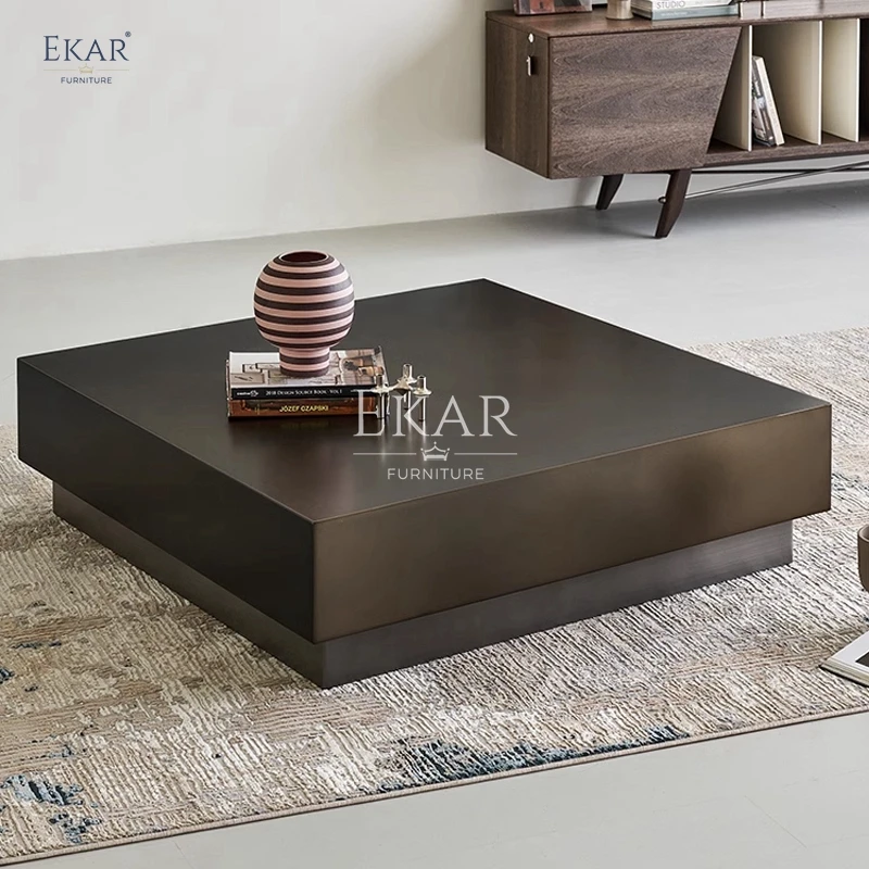 product new design modern living room furniture square metal coffee table-62