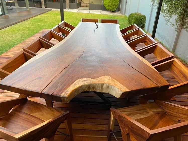 Factory Direct Modern Home Furniture Customize Size Kitchen Square Live Edge Solid Walnut Wood Slab Restaurant Dining Table