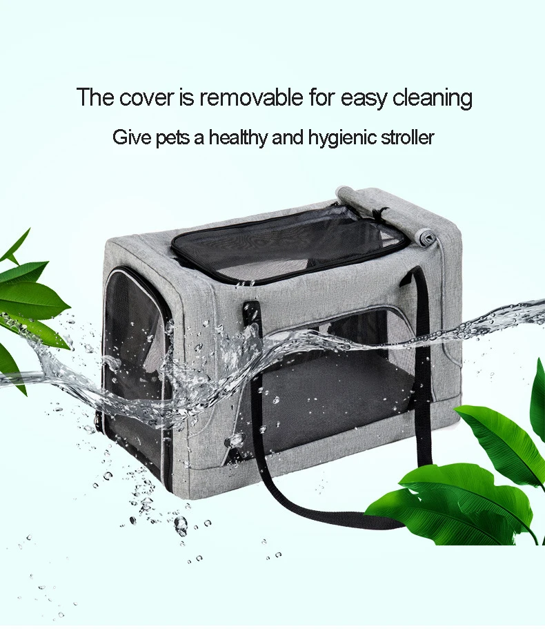 Double-layer Pet Stroller Pets Trolley Carrier Portable Foldable Four Wheeled Detachable Handbag For Dogs Cats