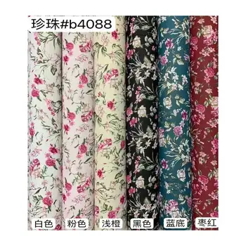 Custom paper Digital print 75D crepe chiffon floral print fabric for clothing